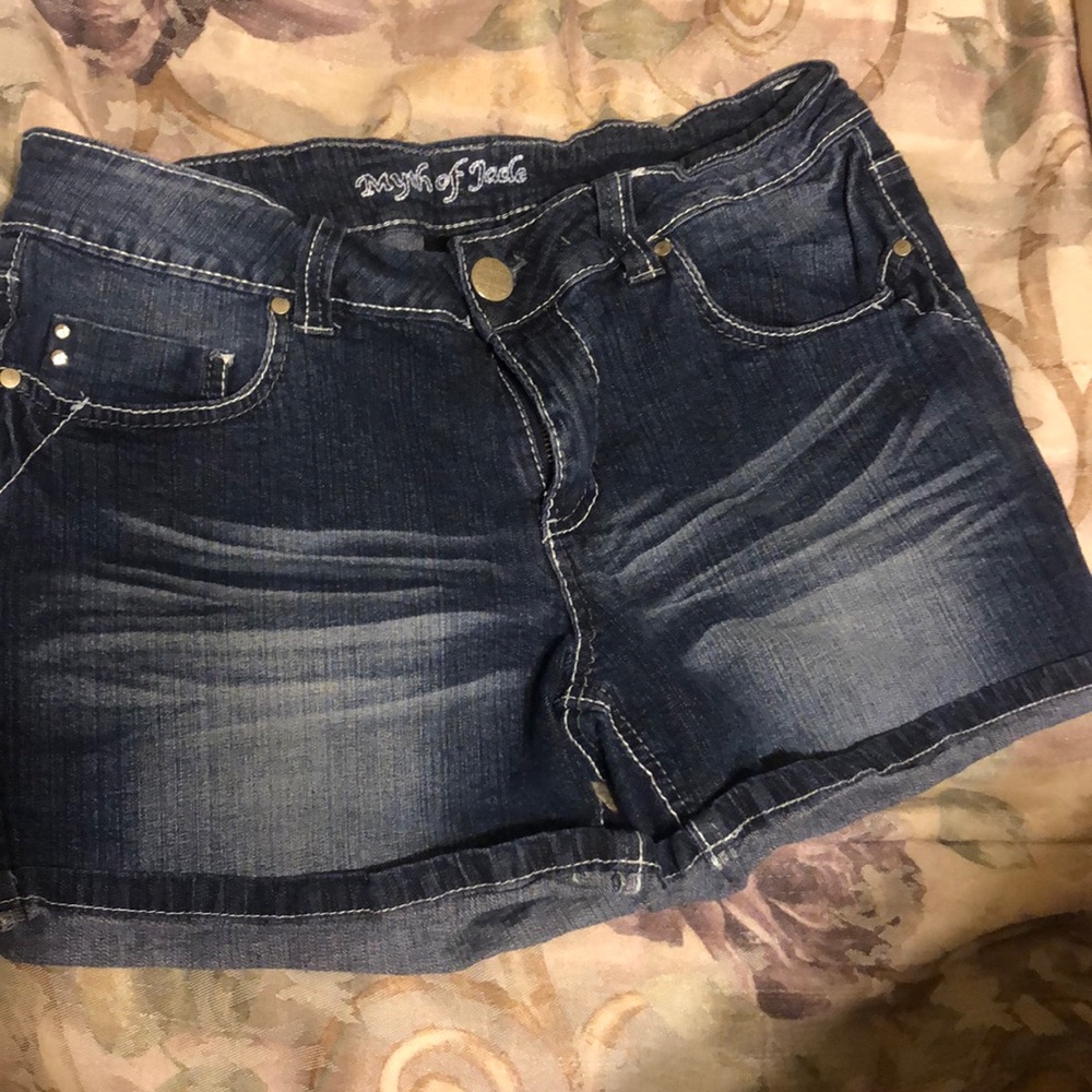 Dark wash jean shorts